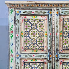 Indian Hand Painted Cabinet Wardrobe 90X40X150 cm
