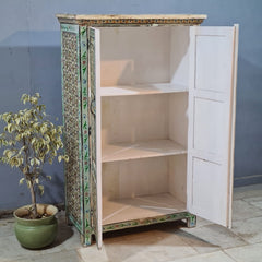 Indian Hand Painted Cabinet Wardrobe 90X40X150 cm