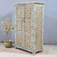 Indian Hand Painted Cabinet Wardrobe 90X40X150 cm