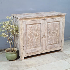 Indian Hand Carved Solid Wood Cabinet 123X50X100 Cm