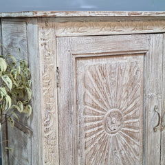 Indian Hand Carved Solid Wood Cabinet 123X50X100 Cm