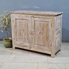 Indian Hand Carved Solid Wood Cabinet 123X50X100 Cm