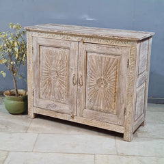 Indian Hand Carved Solid Wood Cabinet 123X50X100 Cm