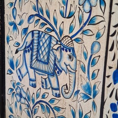 Indian Hand Painted Solid Wood Bedside Table (Set of 2) 43X37X50 cm