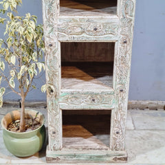 Indian Hand Carved Solid Wood Bookshelf 58X40X175 Cm