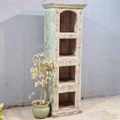 Indian Hand Carved Solid Wood Bookshelf 58X40X175 Cm