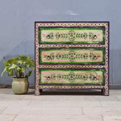 Hand Painted Solid Wood Chest of Drawer 90X40X90 cm