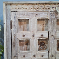 Vintage Old Door Hand Carved Solid Wood Buffet Sideboard