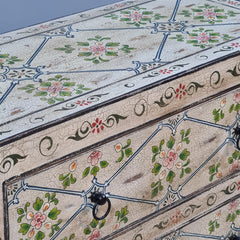 Hand Painted Solid Wood Chest of Drawer 90X40X90 cm