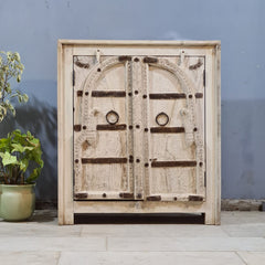 Indian Furniture Hand Carved Solid Wood Cabinet Natural 86X42X98 Cm