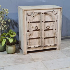 Indian Furniture Hand Carved Solid Wood Cabinet Natural 86X42X98 Cm