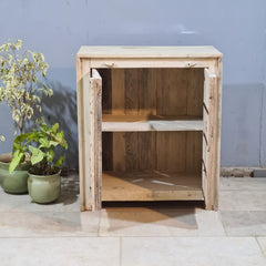 Indian Furniture Hand Carved Solid Wood Cabinet Natural 86X42X98 Cm