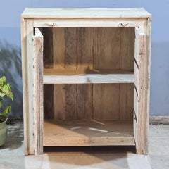 Indian Furniture Hand Carved Solid Wood Cabinet Natural 86X42X98 Cm