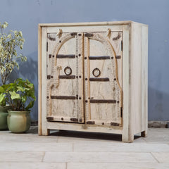 Indian Furniture Hand Carved Solid Wood Cabinet Natural 86X42X98 Cm
