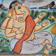 Indian Furniture Hand Painted Solid Wood Blanket Box 72X40X45 cm