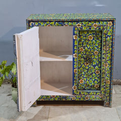 Indian Furniture Hand Painted Solid Wood Cabinet 90X43X98 Cm