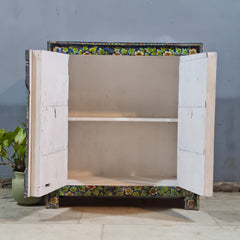 Indian Furniture Hand Painted Solid Wood Cabinet 90X43X98 Cm