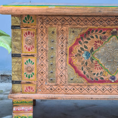 Indian Furniture Hand Painted Solid Wood Blanket Box 80X40X45 cm