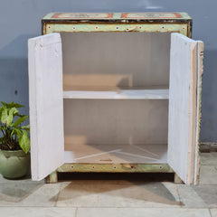 Indian Furniture Hand Painted Solid Wood Cabinet 90X43X104 Cm