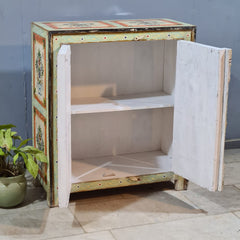 Indian Furniture Hand Painted Solid Wood Cabinet 90X43X104 Cm