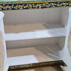 Hand Painted Solid Wood Rattan Sideboard 122X40X90 cm
