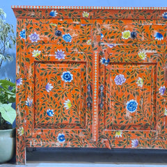 Hand Painted Solid Wood 4 Door & 4 Drawer Sideboard 180X40X90 cm