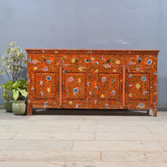 Hand Painted Solid Wood 4 Door & 4 Drawer Sideboard 180X40X90 cm
