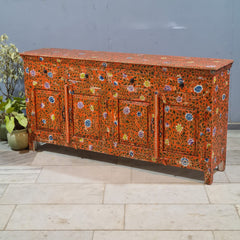 Hand Painted Solid Wood 4 Door & 4 Drawer Sideboard 180X40X90 cm