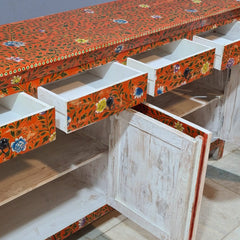 Hand Painted Solid Wood 4 Door & 4 Drawer Sideboard 180X40X90 cm