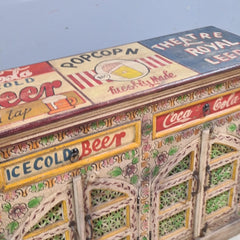 Hand Painted Solid Wood 4 Door & 2 Drawer Sideboard 120X40X90 cm