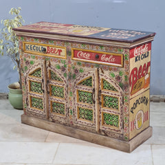Hand Painted Solid Wood 4 Door & 2 Drawer Sideboard 120X40X90 cm
