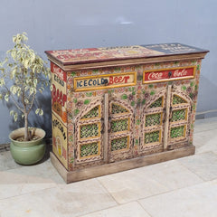 Hand Painted Solid Wood 4 Door & 2 Drawer Sideboard 120X40X90 cm