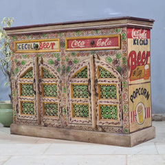 Hand Painted Solid Wood 4 Door & 2 Drawer Sideboard 120X40X90 cm