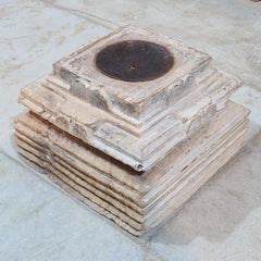 Antique Hand Carved Candle Holder Stand 23X23X16 cm