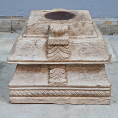 Antique Hand Carved Candle Holder Stand 30X19X23 cm