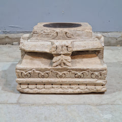 Antique Hand Carved Candle Holder Stand 25X25X20 cm