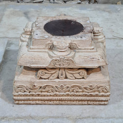 Antique Hand Carved Candle Holder Stand 23X23X17 cm