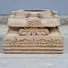 Antique Hand Carved Candle Holder Stand 23X23X17 cm