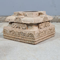 Antique Hand Carved Candle Holder Stand 23X23X17 cm