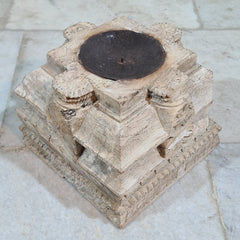 Antique Hand Carved Candle Holder Stand 25X25X21 cm