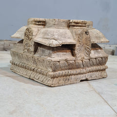 Antique Hand Carved Candle Holder Stand 25X25X21 cm