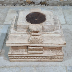 Antique Hand Carved Candle Holder Stand 23X23X17 cm