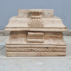 Antique Hand Carved Candle Holder Stand 29X19X23 cm