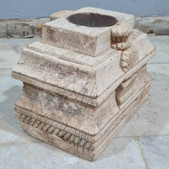 Antique Hand Carved Candle Holder Stand 23X23X17 cm