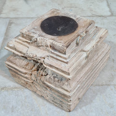Antique Hand Carved Candle Holder Stand 22X22X18 cm