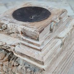 Antique Hand Carved Candle Holder Stand 22X22X18 cm