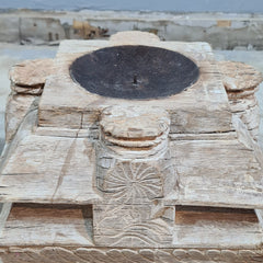 Antique Hand Carved Candle Holder Stand 25X25X21 cm