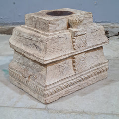 Antique Hand Carved Candle Holder Stand 26X20X23 cm