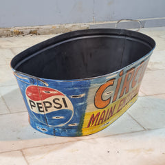 Antique Hand Painted on Metal Beverage Beer Party Tub 60X40X30 cm