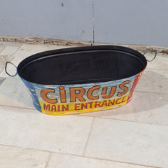 Antique Hand Painted on Metal Beverage Beer Party Tub 60X40X30 cm